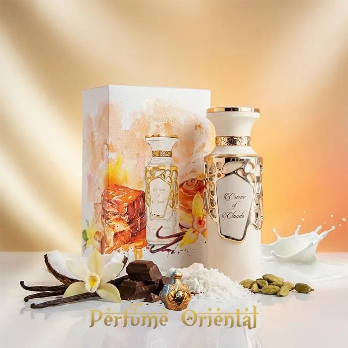 Crème of Clouds Fragrance World EDP con caja original notas gourmand vainilla chocolate coco