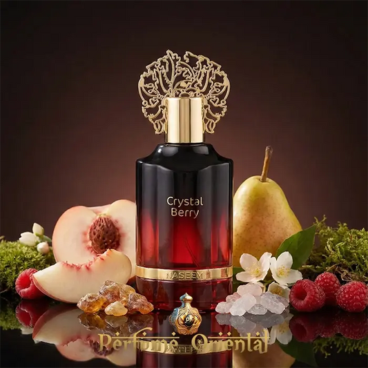 Crystal Berry Naseem perfume árabe frutal con melocotón, pera, frambuesa y ámbar seco 55ml sin alcohol