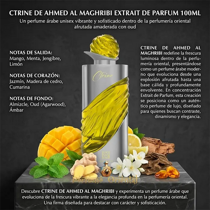 ctrine ahmed al maghribi perfume arabe notas mango menta jengibre limon jazmin cedro cumarina oud almizcle ambar
