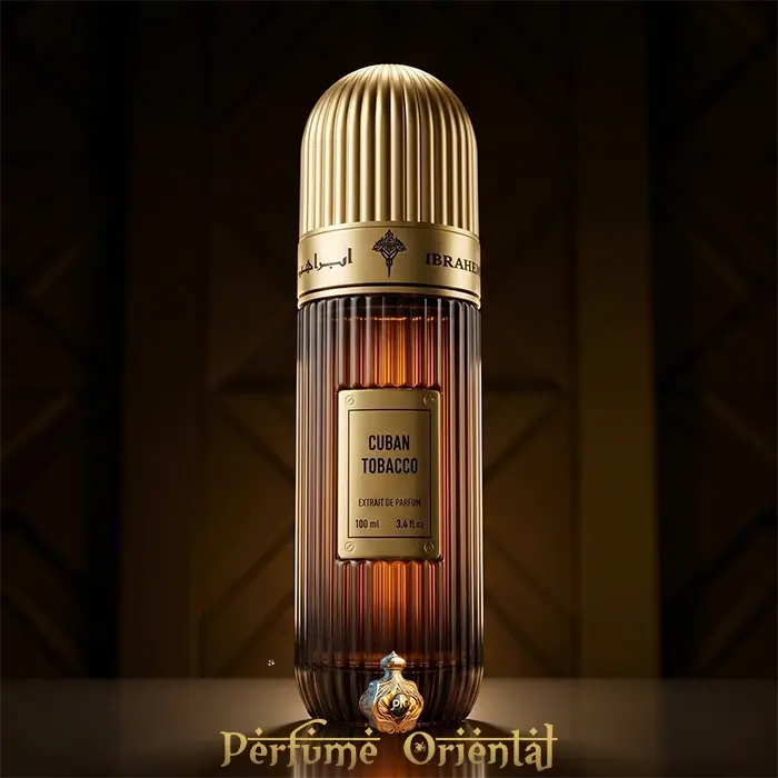 cuban tobacco ibrahim al qurashi perfume arabe unisex 100ml extrait frasco dorado marron perfume oriental tabaco dulce lujo