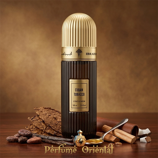 cuban tobacco ibrahim al qurashi perfume arabe unisex 100ml extrait fragancia tabaco dulce ambarado con cacao y coco lujo