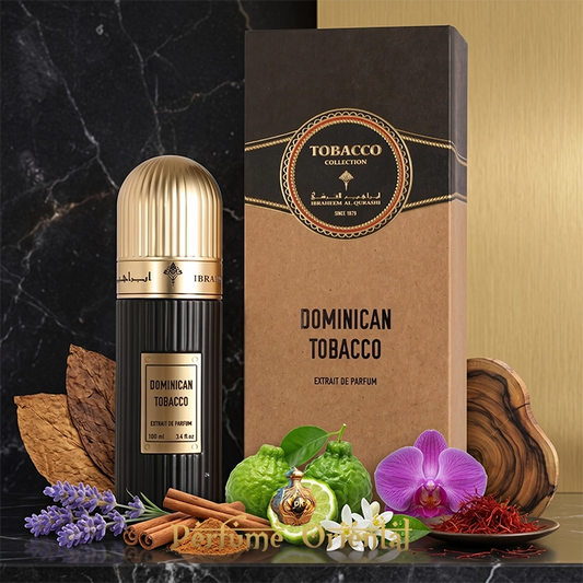 dominican tobacco ibrahim al qurashi perfume arabe hombre 100ml extrait con caja original canela lavanda tabaco citrico perfume lujo