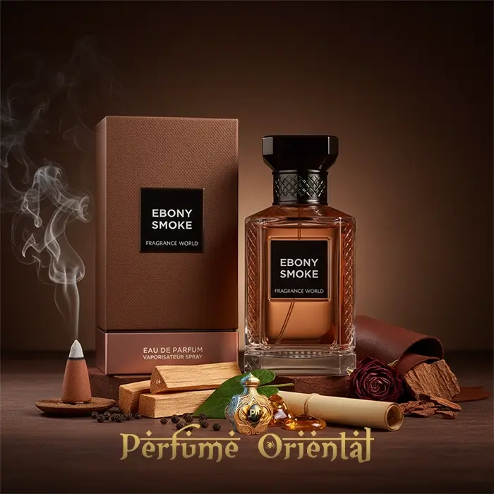 Ebony Smoke – Fragrance World Eau de Parfum 150ml, perfume árabe unisex con incienso, resinas, madera de ébano y madera de guayaco, composición oriental ahumada