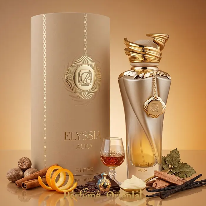 Elyssia Aura Riiffs Perfume Arabe Con Caja 100ml Fragancia Dulce Licorosa Con Cacao Vainilla Bourbon Y Maderas Elegantes