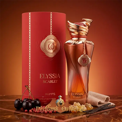 Elyssia Scarlet Riiffs Perfume Arabe Con Caja 100ml Fragancia Dulce Con Cereza Cuero Y Cashmeran Elegante Y Duradera