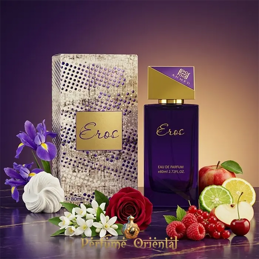 eros ahmed al maghribi perfume arabe unisex 80ml con caja original fragancia floral afrutada fresca y sofisticada
