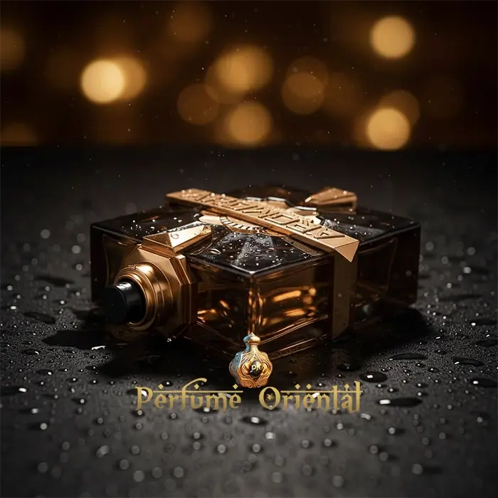 Naughty Dates Aromatix x French Avenue extrait de parfum, perfume oriental gourmand con dátiles, miel, vainilla, café y ámbar, frasco de lujo en fondo oscuro