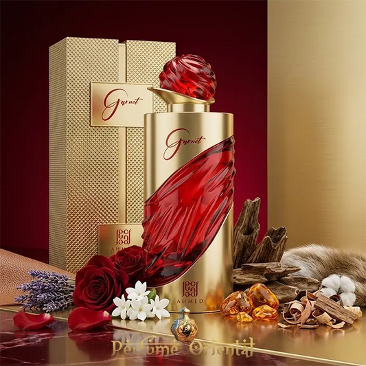 Garnet Ahmed Al Maghribi Perfume Arabe Con Caja 100ml Extrait Fragancia Cuero Amaderada De Lujo Con Oud Intenso