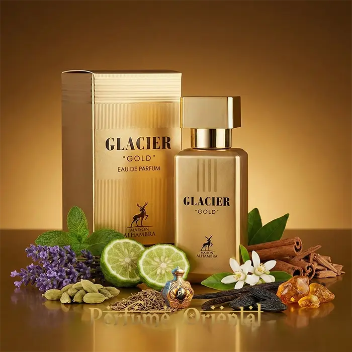 Glacier Gold Eau de Parfum 30ml Maison Alhambra perfume oriental masculino con notas cálidas y especiadas