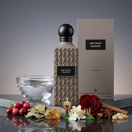 grey pearl diamond ibrahim al qurashi perfume arabe unisex 150ml con caja original notas acuaticas incienso pachuli perfume niche lujo