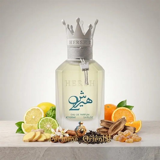 Hersh 2 Perfume Árabe Al Ezz Oud 100ml Fragancia Cítrica Con Té Negro E Incienso