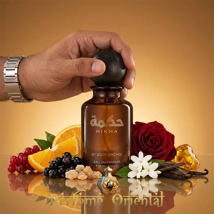 Hikma Gulf Orchid Eau de Parfum 100ml perfume oriental masculino con rosa, incienso, ámbar, oud y vainilla, fragancia árabe de lujo