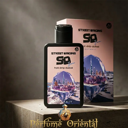 Hot Drip Dubai Street Origins Extrait Fragrance World perfume árabe intenso con acorde amaderado especiado