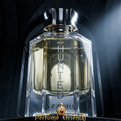 Hunted Azzure perfume árabe masculino en imagen de campaña de lujo – fragancia aromática cítrica moderna y elegante