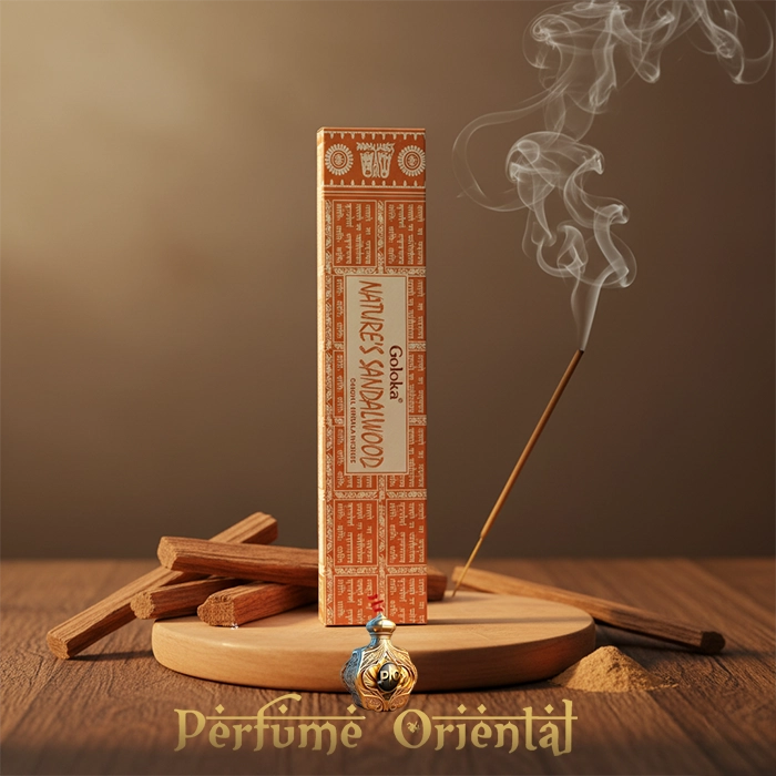 GOLOKA Nature Sandalwood Incienso Masala 15g – Incienso natural de sándalo para meditación, calma y purificación espiritual.