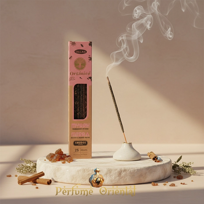 ULLAS Incienso Orgánico Mirra – Varillas naturales de aroma sagrado y purificador para meditación y protección energética.