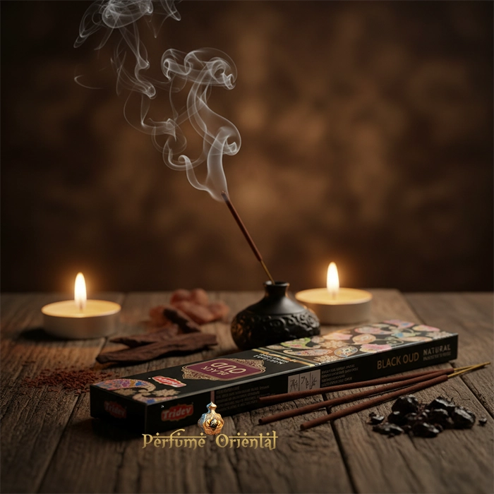 Varillas de incienso TRIDEV Velvet Black Oud – Fragancia amaderada y profunda de alta calidad.