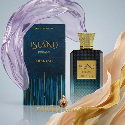 Perfume árabe Island Dreams de Khadlaj Extrait de Parfum 100 ml – fragancia cítrica fresca con bergamota, pomelo y ambroxan