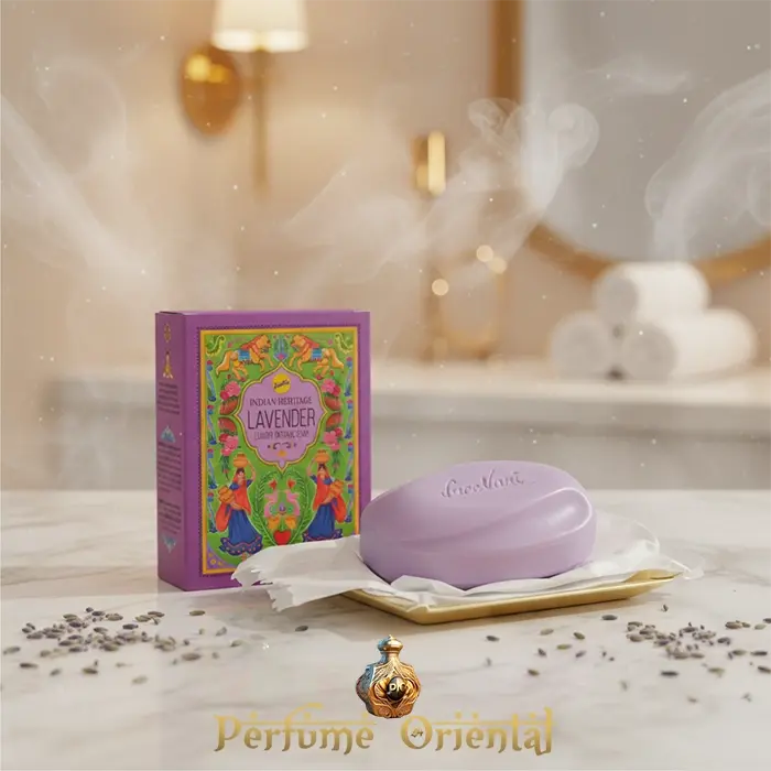 Indian Heritage Lavender Soap – Jabón natural de lavanda para relajación y bienestar espiritual.