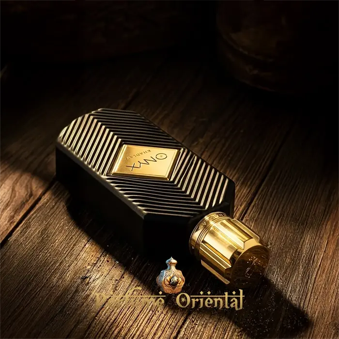 Perfume árabe Onyx de Khadlaj EDP 100ml – fragancia oriental masculina ambarada en frasco negro y dorado de lujo