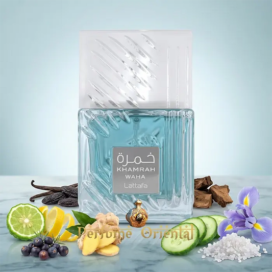 Khamrah Waha Lattafa Perfume Eau De Parfum Unisex 100ml Fragancia Cítrica Fresca Con Jengibre Y Vainilla