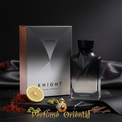 Perfume KNIGHT (Black) de NASEEM 90 ml – fragancia oriental ámbar cuero sin alcohol para hombre | Perfume Oriental