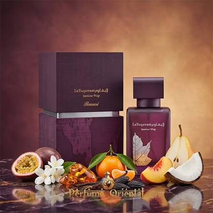 La Yuqawam Jasmine Wisp Rasasi Con Caja Perfume Arabe 75ml Dulce Tropical Vainilla Coco Flores Blancas Mujer