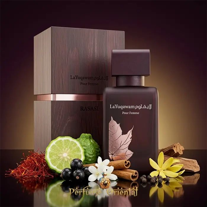 La Yuqawam Pour Femme Rasasi Con Caja Perfume Arabe 75ml Azafran Canela Sandalo Dulce Especiado Elegante