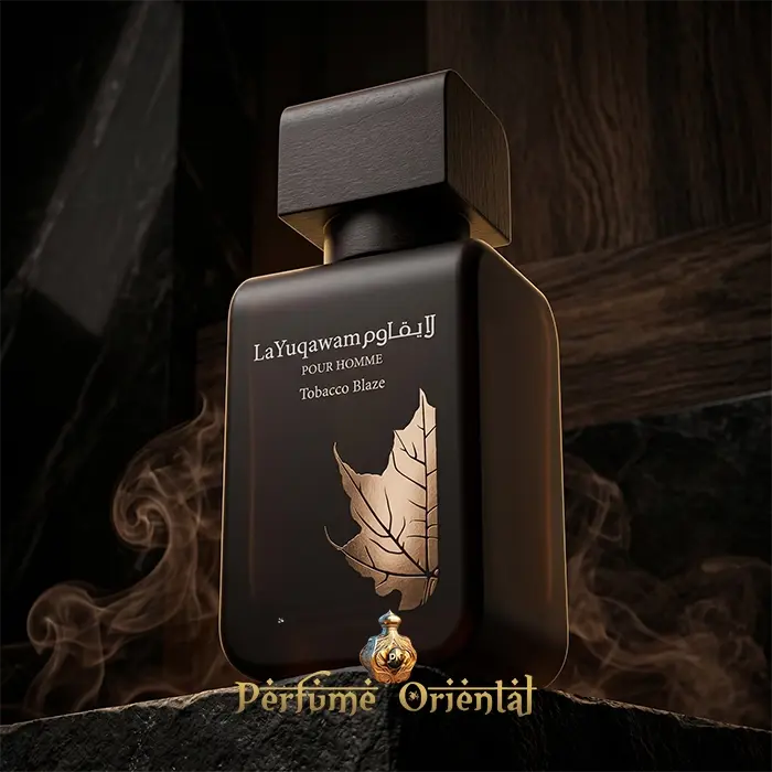 La Yuqawam Tobacco Blaze Rasasi Perfume Arabe Hombre Cuero Ahumado Oud Patchouli Ambar Intenso 75ml