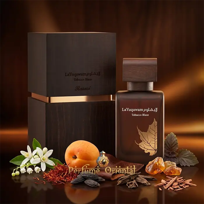 La Yuqawam Tobacco Blaze Rasasi Con Caja Perfume Arabe 75ml Cuero Ahumado Oud Indio Ambar Masculino Elegante