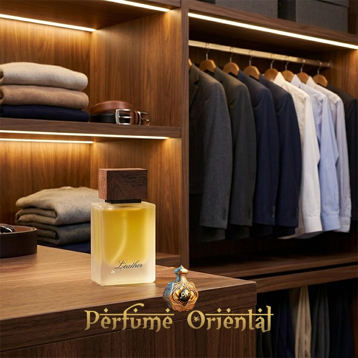 Leather perfume Ahmed Al Maghribi 50ml, perfume arabe de lujo con cuero, frambuesa, azafran y notas amaderadas, fragancia oriental masculina niche Perfume Oriental