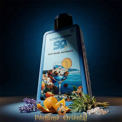 Perfume Love Daze Santorini Street Origins 75ml Extrait Fragrance World con naranja, lavanda y romero