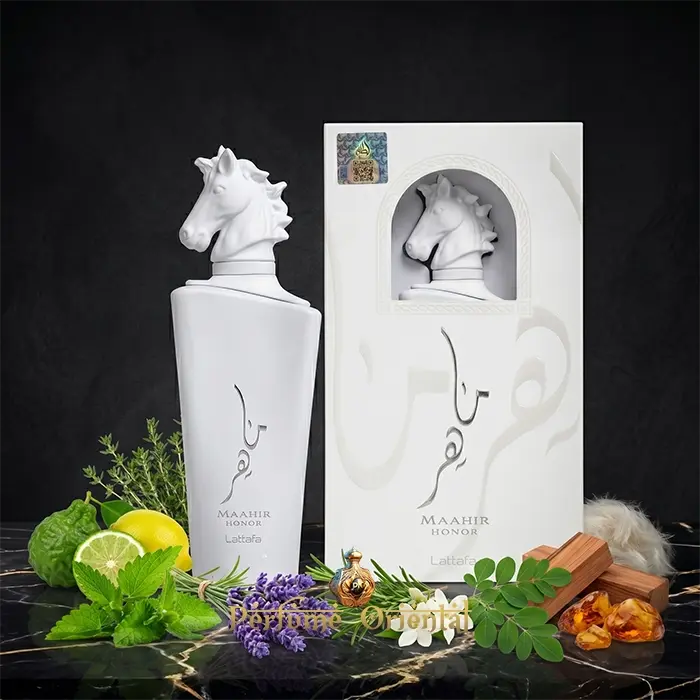 Maahir Honor Lattafa Con Caja Perfume Arabe Unisex 100ml Fragancia Citrica Herbal Limpia Elegante De Lujo