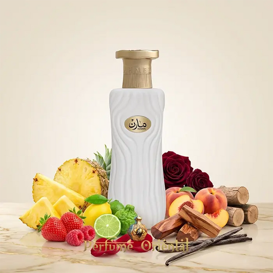 Marin Perfume Oriental Unisex Fresco Afrutado Cremoso Con Piña Frutos Rojos Rosa Y Base De Vainilla Y Sandalo