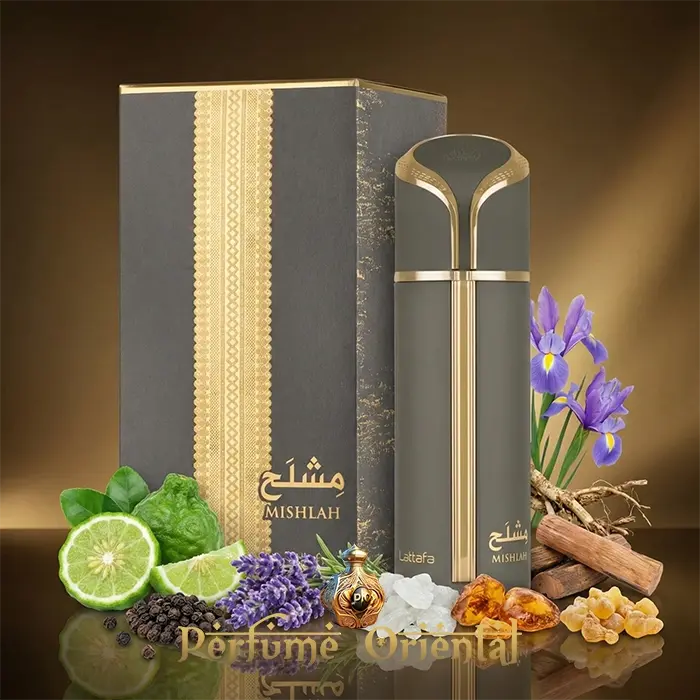 Mishlah Eau de Parfum 100ml Lattafa perfume oriental masculino con notas especiadas y amaderadas