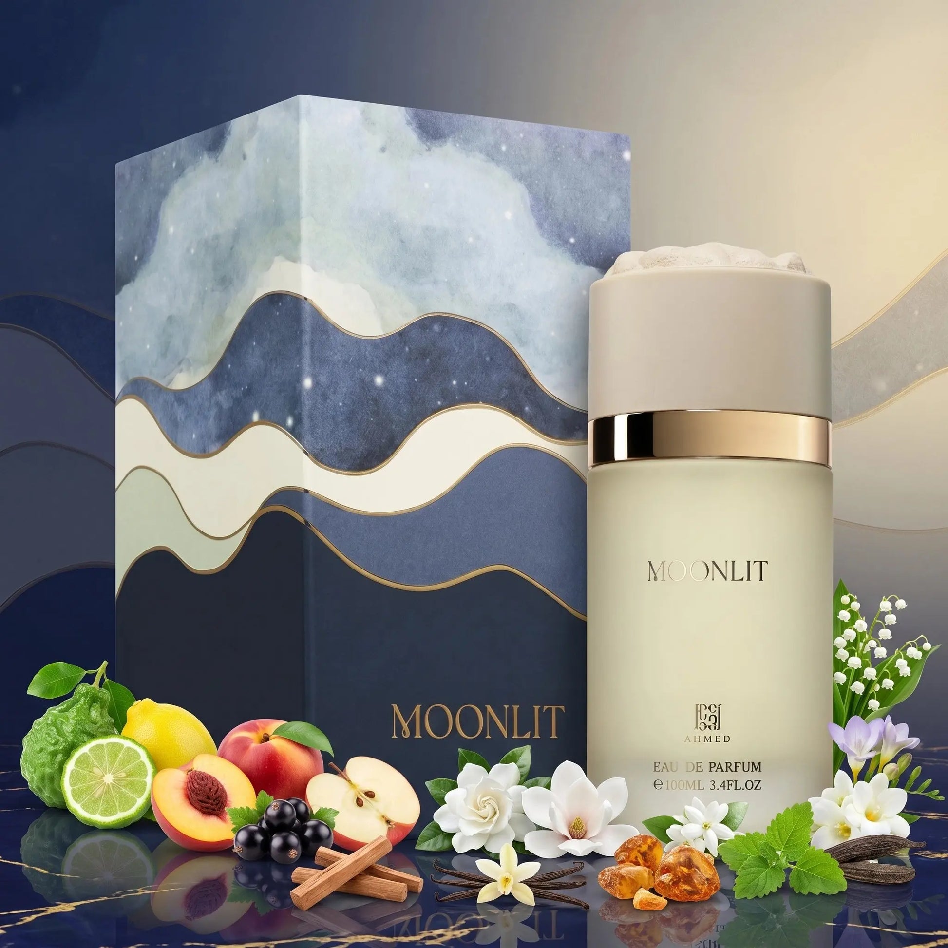 moonlit ahmed al maghribi perfume arabe femenino 100ml con caja original fragancia floral afrutada suave y sofisticada
