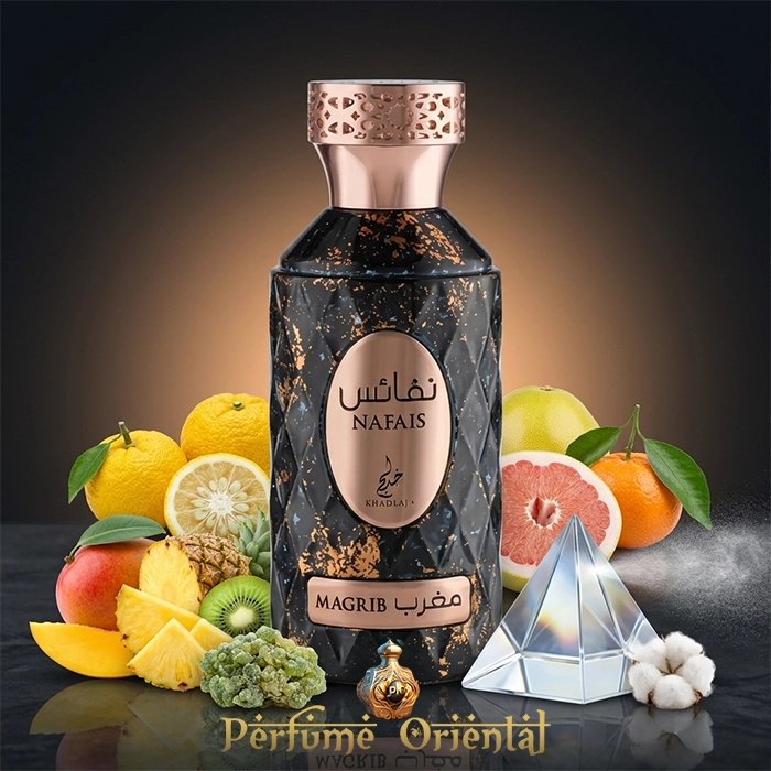 perfume arabe Nafais Magrib Khadlaj frutas tropicales citricos almizcle 100 ml