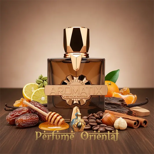 Naughty Dates Aromatix French Avenue, perfume árabe dulce y especiado con cardamomo, bergamota, mandarina, café, vainilla y madera de ébano