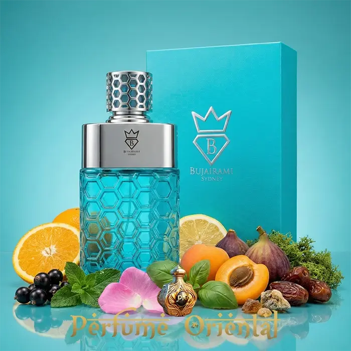 No Limit Eau de Parfum 100ml Bujairami Perfumes perfume fresco frutal con caja azul y notas cítricas