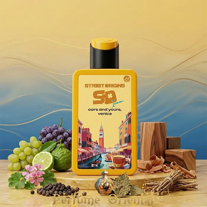 Perfume Oars and Yours Venice Street Origins 75ml Extrait Fragrance World con uvas, cítricos y maderas