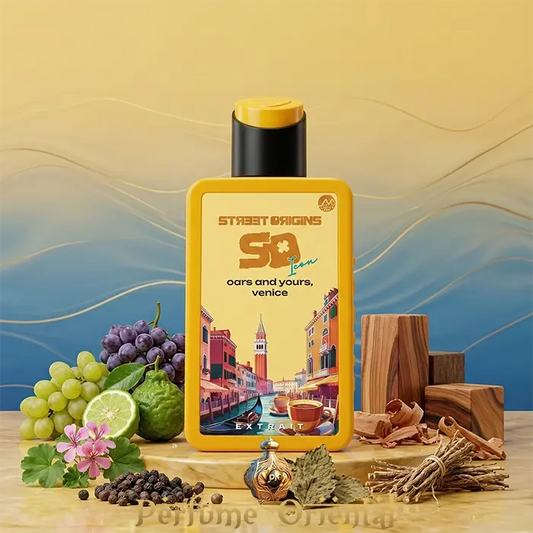 Perfume Oars and Yours Venice Street Origins 75ml Extrait Fragrance World con uvas, cítricos y maderas