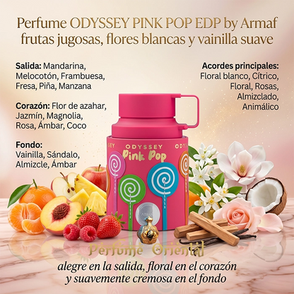 Odyssey Pink Pop Armaf Perfume Eau De Parfum Fragancia Dulce Afrutada Con Fresa Frambuesa Y Vainilla
