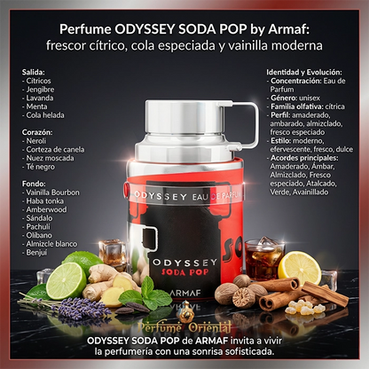 Odyssey Soda Pop Armaf Perfume Árabe Unisex Fragancia Gourmand Con Cola Vainilla Tonka Y Especias