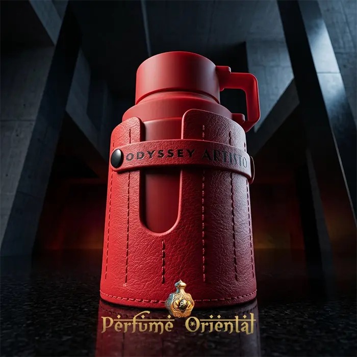 odyssey artisto red edition armaf perfume arabe masculino 100ml frasco rojo diseño moderno fragancia dulce tropical avainillada