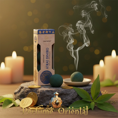 OMTIRTH Esferas Mágicas Atrae Dinero x4 – Resinas naturales para rituales de prosperidad y abundancia energética.