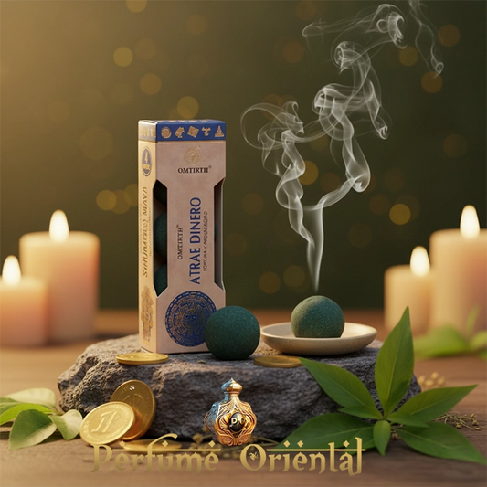 OMTIRTH Esferas Mágicas Atrae Dinero x4 – Resinas naturales para rituales de prosperidad y abundancia energética.