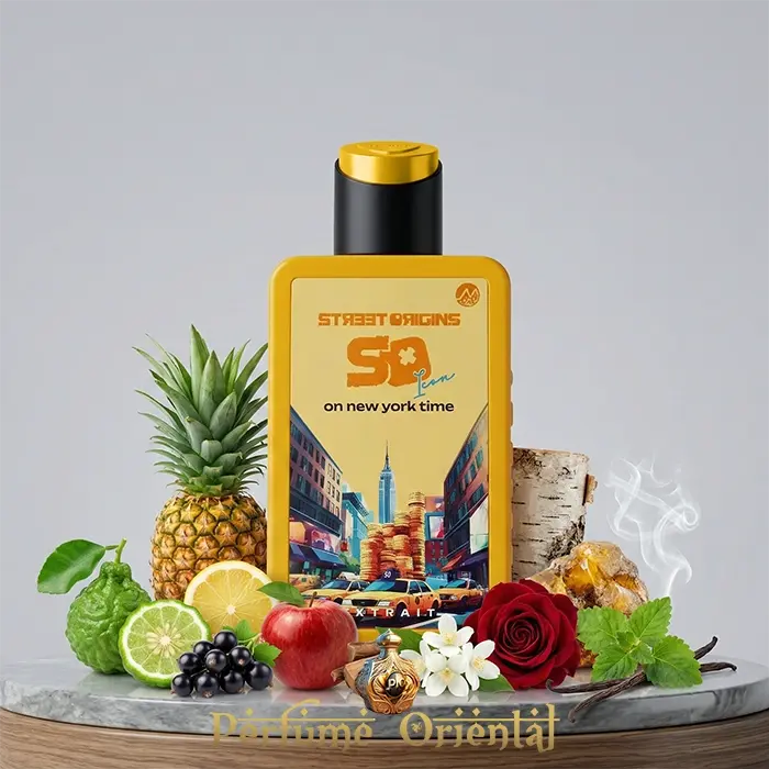 Perfume On New York Time Street Origins 75ml Extrait Fragrance World con piña, cítricos y rosa roja