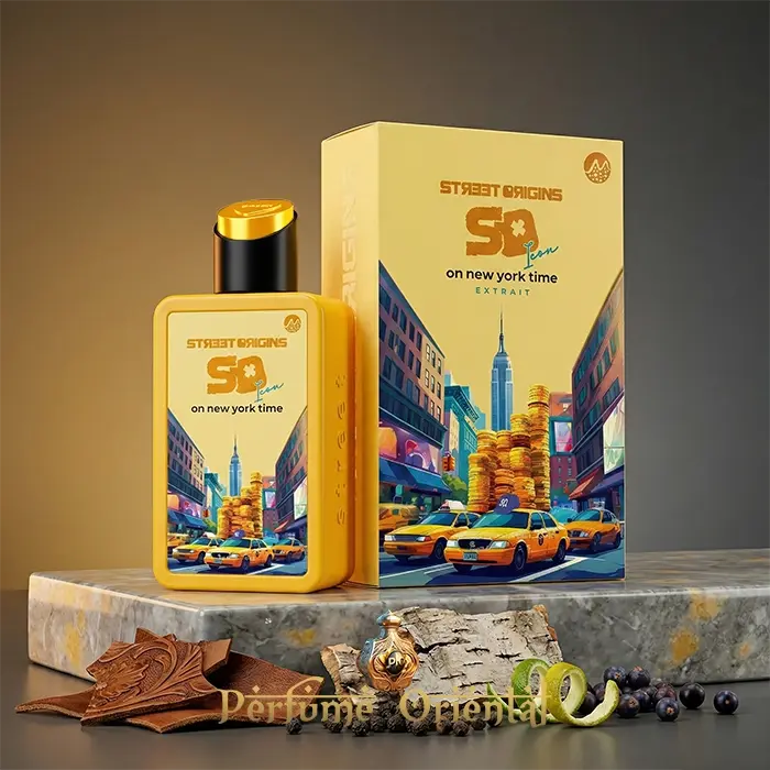 Perfume On New York Time Street Origins 75ml Extrait Fragrance World con caja original, fragancia oriental cálida y sofisticada