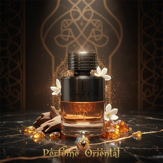 FRENCH AVENUE OUD TABRIZ fragancia unisex oriental amaderada con oud, rosa y azafrán en frasco de lujo 100 ml