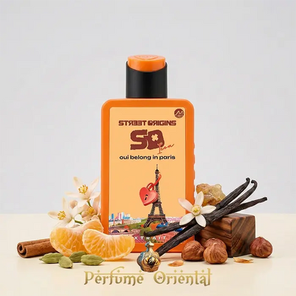 Perfume Oui Belong in Paris Street Origins 75ml Extrait Fragrance World con mandarina, vainilla y maderas nobles